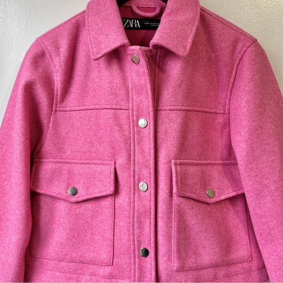 Zara Metal Button Cropped Jacket Pink - Picture 5 of 14
